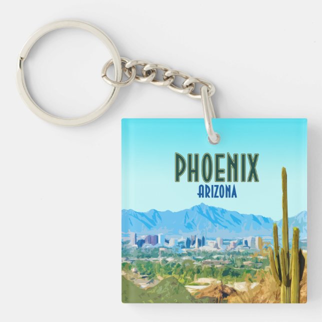 Phoenix Arizona City Cactus and Mountain Vintage (Framsidan)