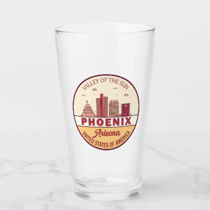 Phoenix Arizona City Skyline Emblem Glaskopp
