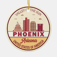 Phoenix Arizona City Skyline Emblem