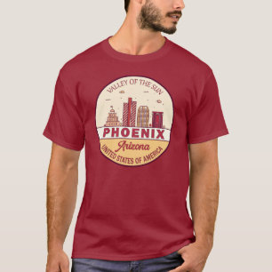 Phoenix Arizona City Skyline Emblem T Shirt