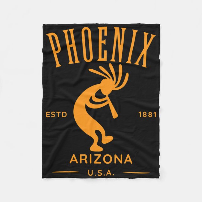 Phoenix Arizona Dancing Kokopelli Design Fleecefilt (Framsidan)