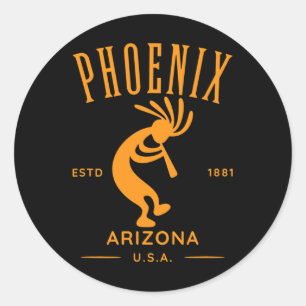 Phoenix Arizona Dancing Kokopelli Design Runt Klistermärke