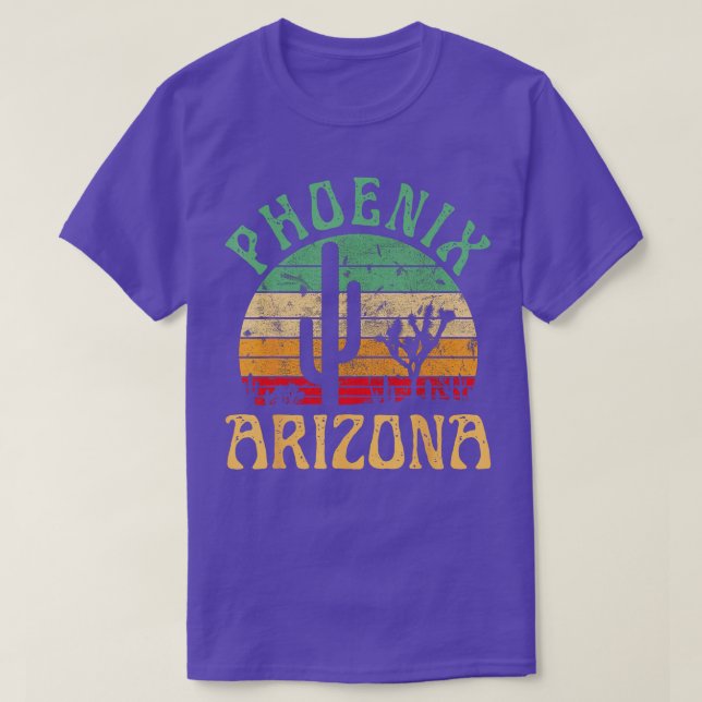 Phoenix Arizona Desert Cactus Retro Sunset Outdoor T Shirt (Design framsida)