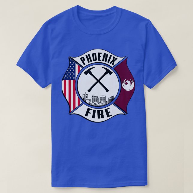 Phoenix Arizona Fire Rädding Department Firefighte T Shirt (Design framsida)