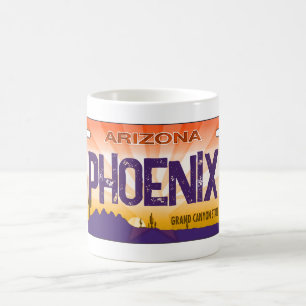 Phoenix Arizona flagga registreringsskylt mugg