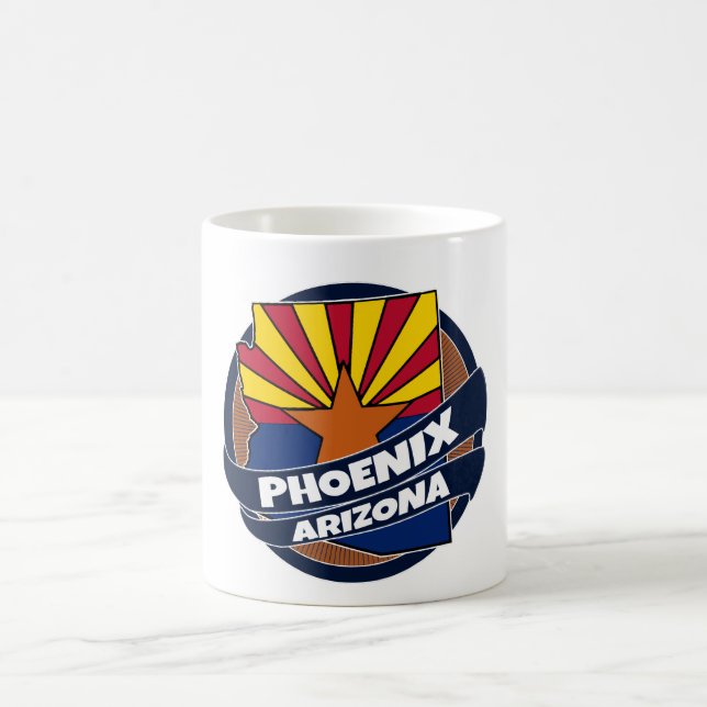 Phoenix Arizona flagga sprängde kaffe mugg (Center)