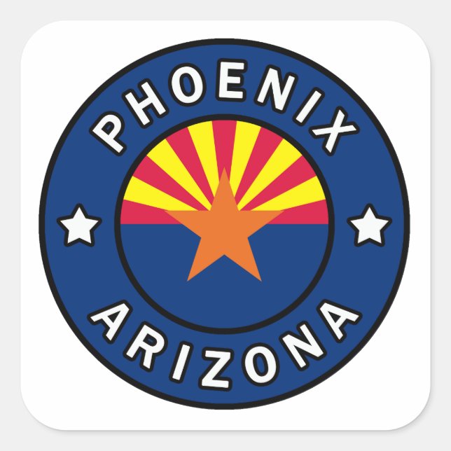 Phoenix Arizona Fyrkantigt Klistermärke (Framsida)