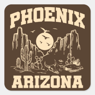 Phoenix,Arizona Fyrkantigt Klistermärke