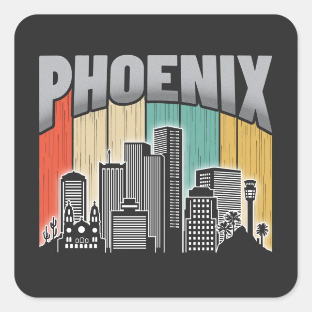 Phoenix Arizona Fyrkantigt Klistermärke (Framsida)