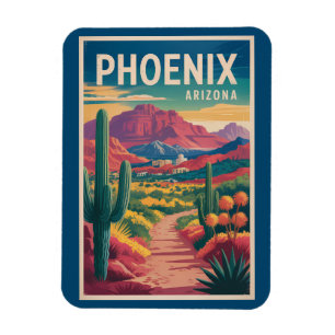 Phoenix Arizona Illustration Resa Konst Vintage Magnet