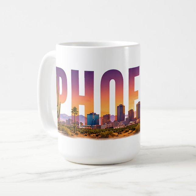 Phoenix Arizona kaktus landskap Kaffemugg (Framsida vänster)