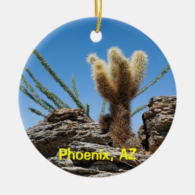 Phoenix Arizona Keepsaké Julgransprydnad Keramik (Framsidan)