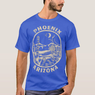Phoenix Arizona Linocut Distress Desert Illustra T Shirt