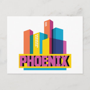 Phoenix, Arizona Neon Skyline Vykort