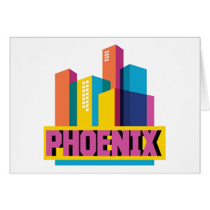 Phoenix Arizona neonhorisont Hälsningskort