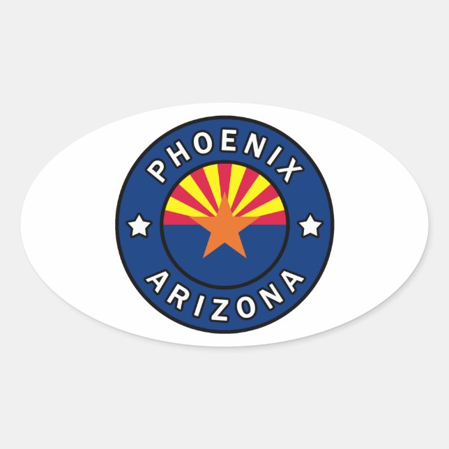 Phoenix Arizona Ovalt Klistermärke (Framsida)