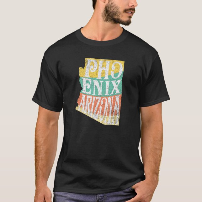 Phoenix Arizona Psychedelic Bohemian Graphic T Shirt (Framsida)
