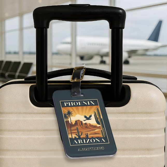 Phoenix Arizona Retro Resemål Poster Anpassad Bagagebricka (Skapare uppladdad)