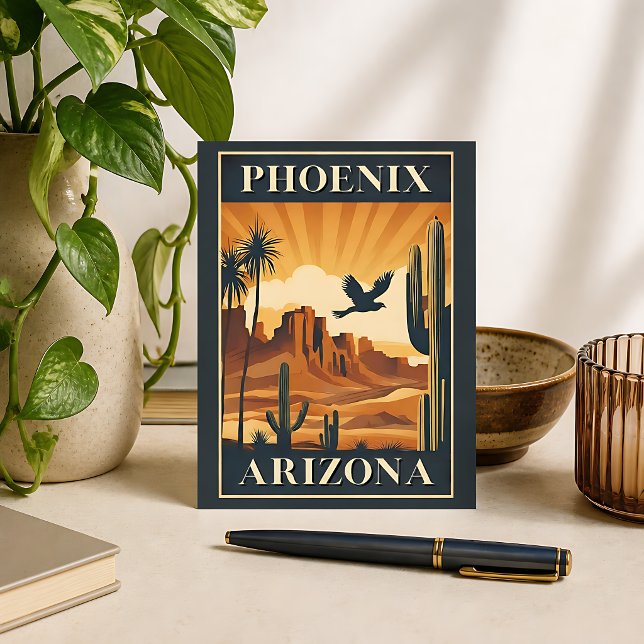 Phoenix Arizona Retro Resemålning Vykort (Skapare uppladdad)