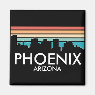 Phoenix Arizona Retro Sunset Skyline Magnet