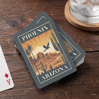 Phoenix Arizona Retro Travel Poster Playing Cards Casinokort