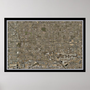 Phoenix Arizona Satellite Poster Karta