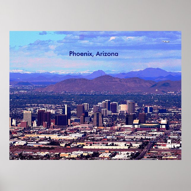 Phoenix Arizona Siluett på Dagtid Poster (Framsidan)