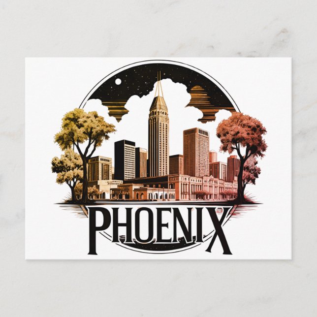 Phoenix Arizona Siluett Vykort (Framsida)