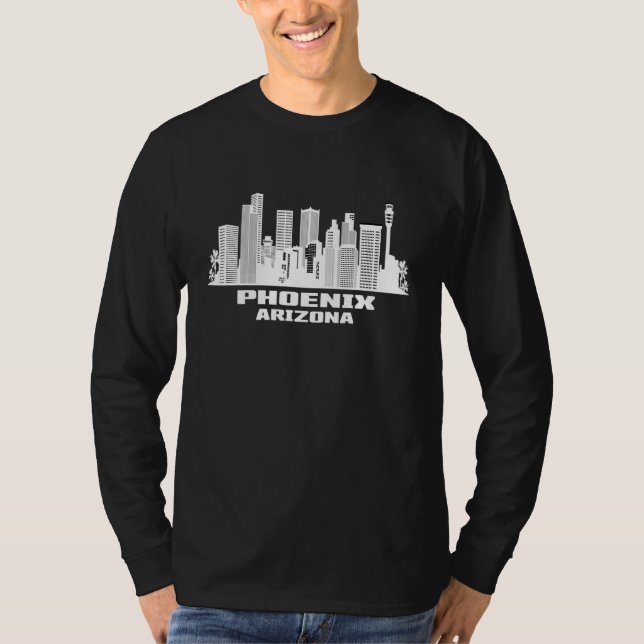 Phoenix Arizona Skyline American Cityscape America T Shirt (Framsida)
