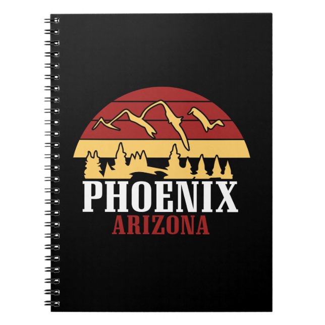 Phoenix Arizona Skyline Art Print Retro Sunset Anteckningsbok (Framsidan)
