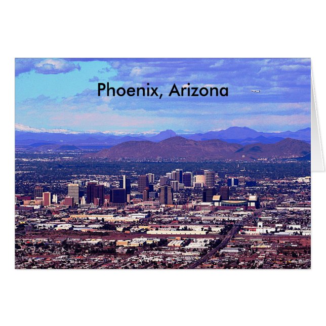 Phoenix Arizona Skyline i Daytime Hälsningskort (Framsidan Horizontal)