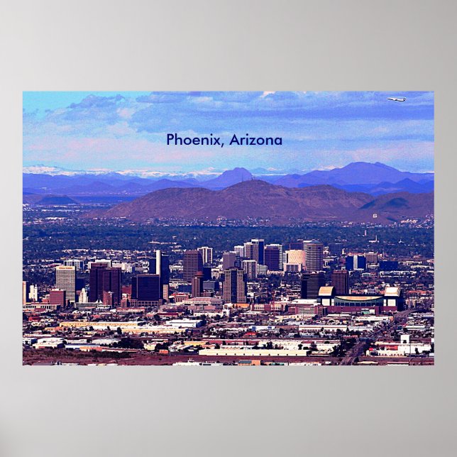 Phoenix Arizona Skyline i Daytime Poster (Framsidan)