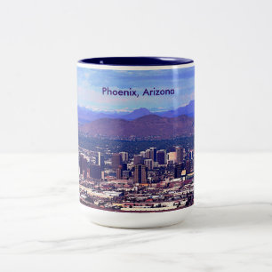 Phoenix Arizona Skyline i Daytime Två-Tonad Mugg