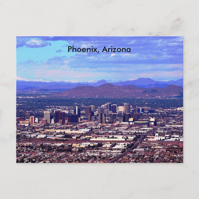Phoenix Arizona Skyline i Daytime Vykort (Framsida)