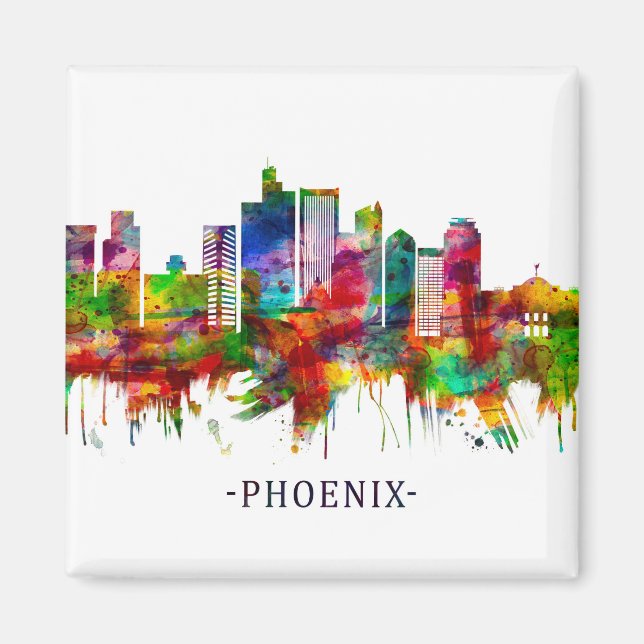 Phoenix Arizona Skyline Magnet (Framsidan)