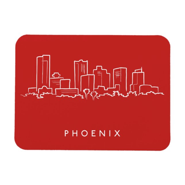 Phoenix Arizona Skyline Magnet (Horisontell)