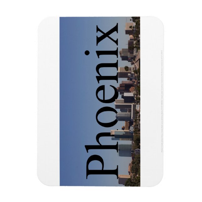 Phoenix Arizona Skyline Magnet med Phoenix i (Vertikal)