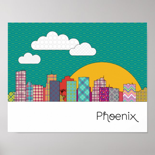 Phoenix, Arizona Skyline Poster (Framsidan)