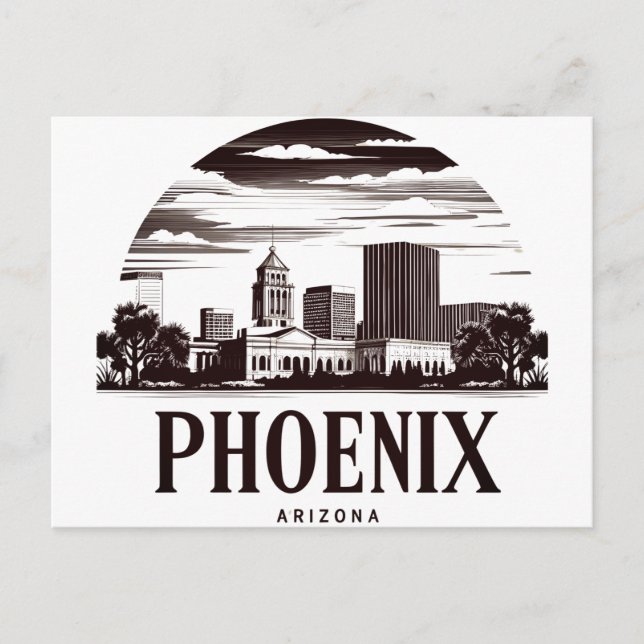 Phoenix Arizona Skyline Vykort (Framsida)