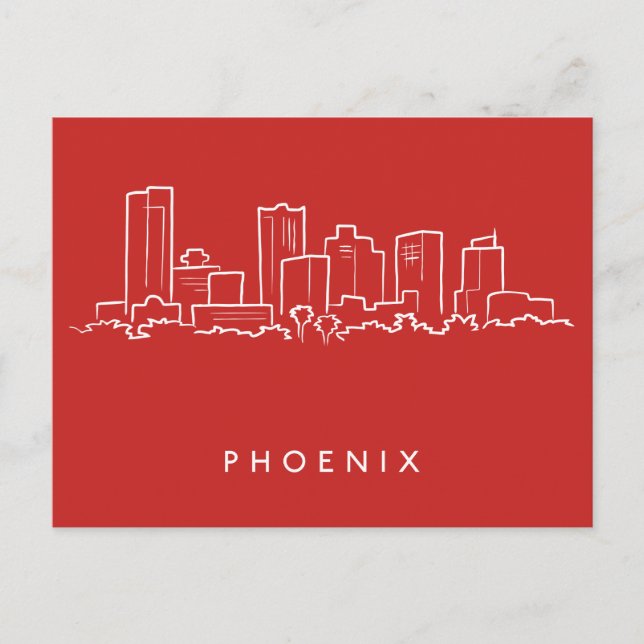 Phoenix Arizona Skyline Vykort (Framsida)