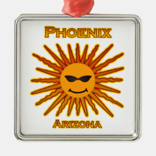 Phoenix Arizona sollogotyp Julgransprydnad Metall