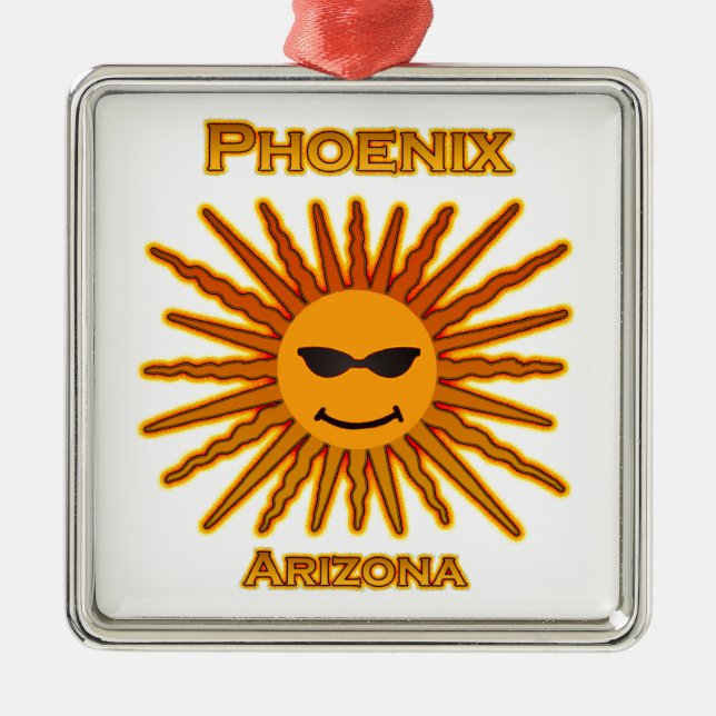 Phoenix Arizona sollogotyp Julgransprydnad Metall (Framsidan)