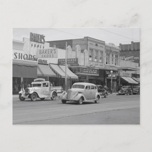 Phoenix, Arizona, Street Scene 1940 Vykort (Framsida)