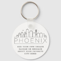 Phoenix, Arizona Stylized Skyline | Anpassningsbar
