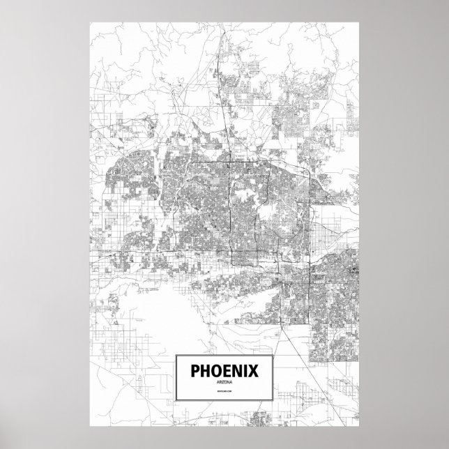 Phoenix, Arizona (svart på vitt) Poster (Framsidan)