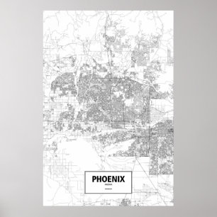 Phoenix Arizona (svarten på vit) Poster