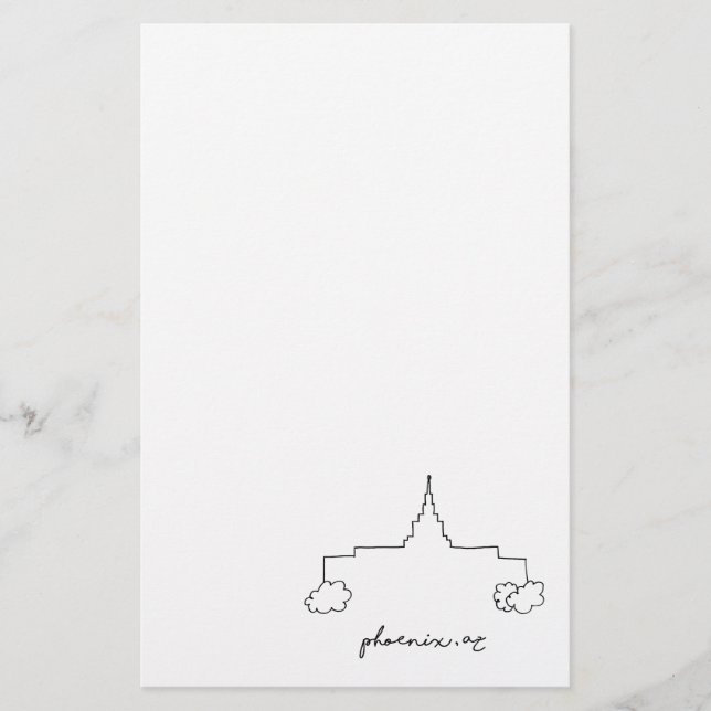 phoenix arizona temple enkel modern skiss brevpapper (Framsida)