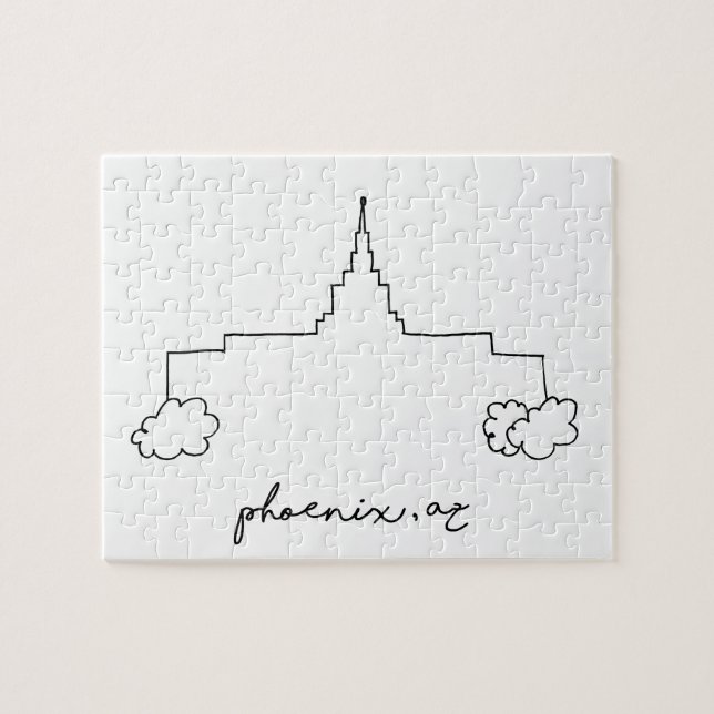 phoenix arizona temple enkel modern skiss pussel (Horisontell)