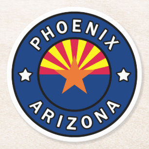 Phoenix Arizona Underlägg Papper Rund