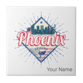 Phoenix Arizona United Stater Skyline Vintage USA Kakelplatta